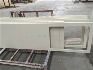 White Quartz Stone Countertops, White Artificial Marble Countertops, Quartz Stone Kitchen Bar Tops, Xiamen Winggreen Manufacturer