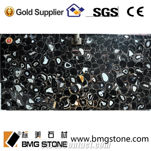 Black Agate Semiprecious Stone Slabs