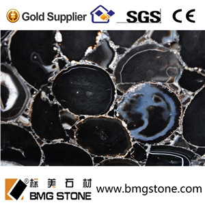 Black Agate Semiprecious Stone Slabs