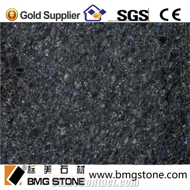 Blue in the Night Granite Slab Tile, Angola Black