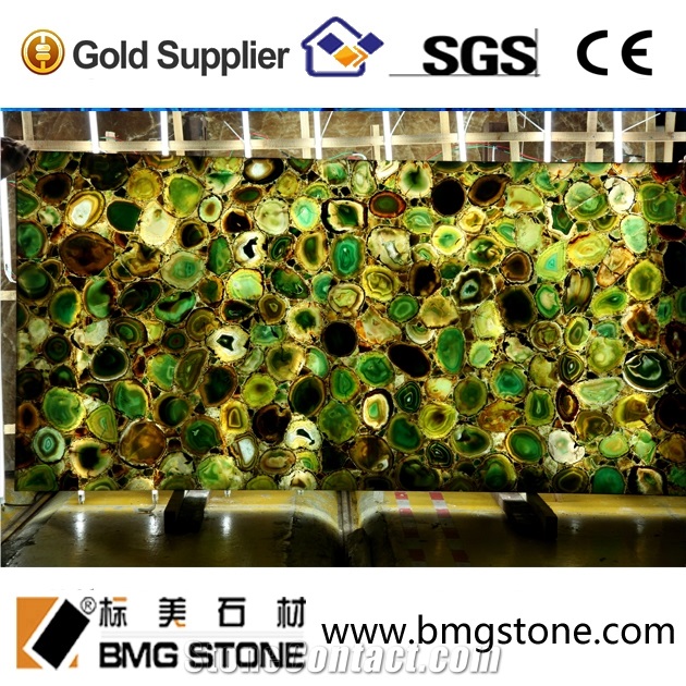 Green Translucent Agate Semiprecious Stone Slabs