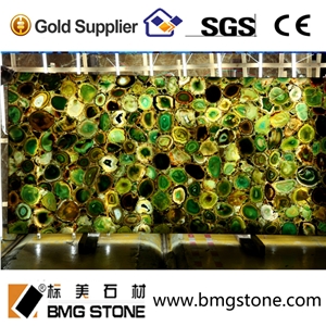 Green Translucent Agate Semiprecious Stone Slabs