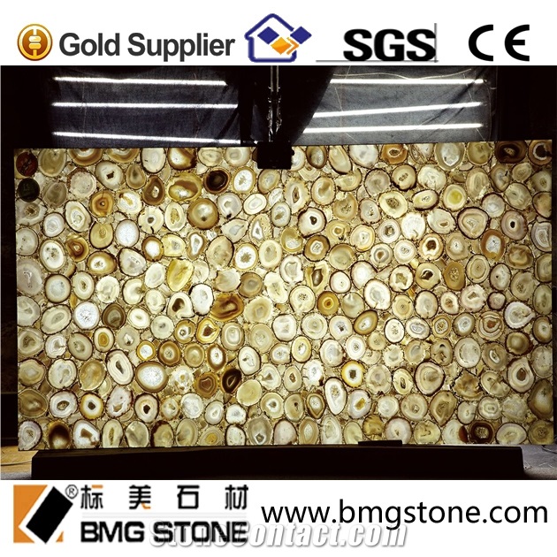 Green Translucent Agate Semiprecious Stone Slabs