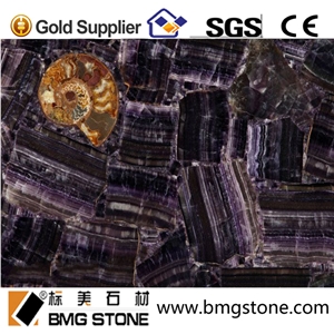 Natural Amethyst Fanqie Slabs Hotel&Villa Project Design /Lilac Semiprecious Stone