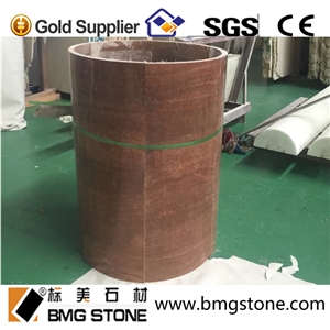 Natural Wooden Marmo Yellow Column for Decoration
