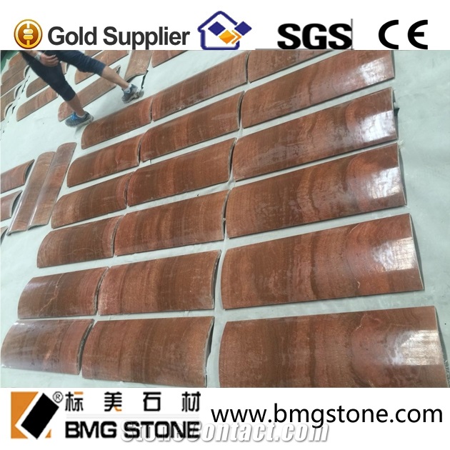 Natural Wooden Marmo Yellow Column for Decoration