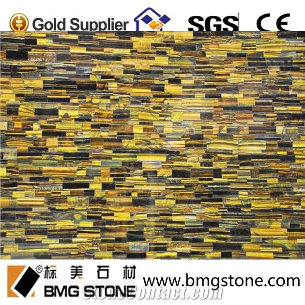 Semi Precious Stone Slabs Yellow Tiger Eyes