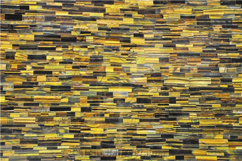 Semi Precious Stone Slabs Yellow Tiger Eyes