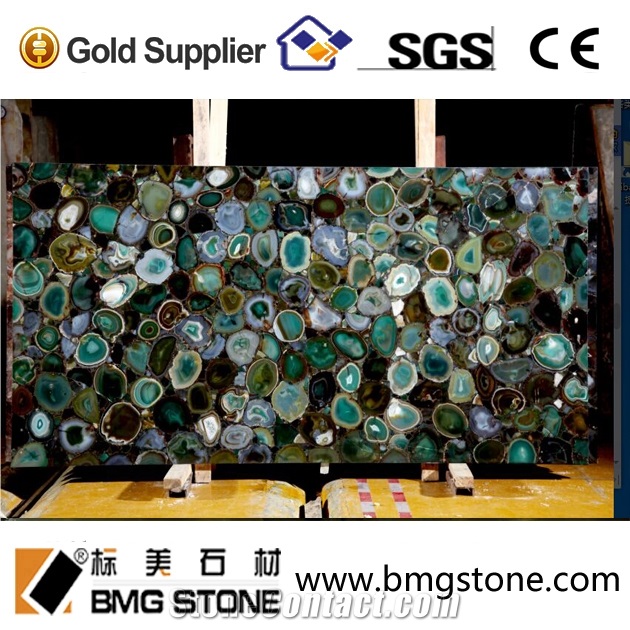 Translucent Green Agate Semiprecious Stone Slabs