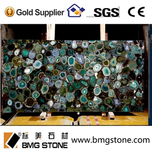 Translucent Green Agate Semiprecious Stone Slabs