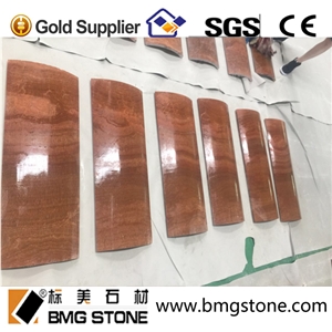 Yellow Wooden Marmo Column Tops, Arc-Shaped Tiles