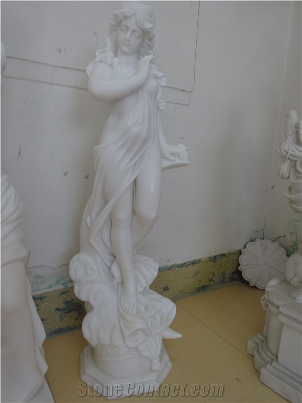 White Marble Figure Statues, Handcarved Sculptures, Western Style Marble Human Sculptures & Statues