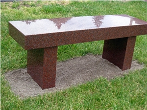 Nature Stone Granite with Benches Design Headstone, Tombstone
