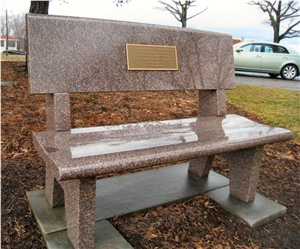Nature Stone Granite with Benches Design Headstone, Tombstone