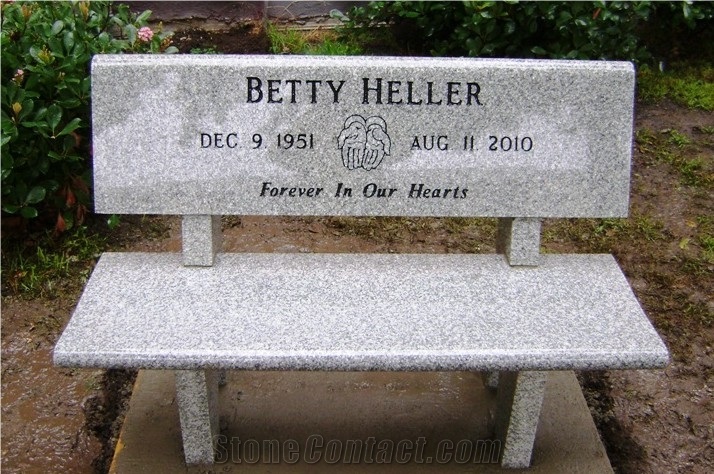 Nature Stone Granite with Benches Design Headstone, Tombstone