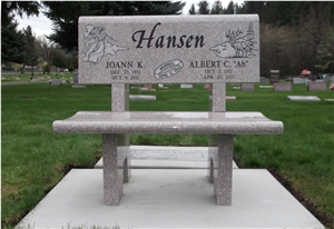 Nature Stone Granite with Benches Design Headstone, Tombstone