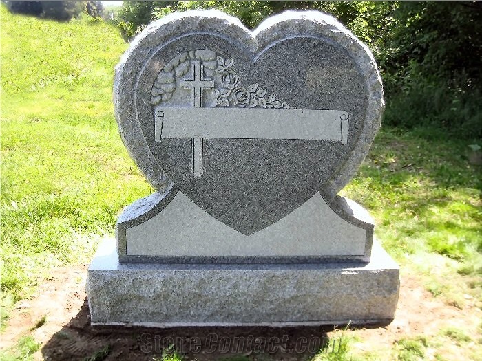 Single&Double Heart Tombstones Heart Shape Monument Design