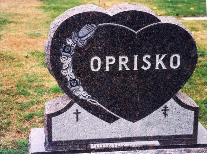 Single&Double Heart Tombstones Heart Shape Monument Design