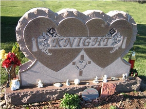 Single&Double Heart Tombstones Heart Shape Monument Design