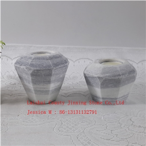 Geometric Grey Marble Candle Holder