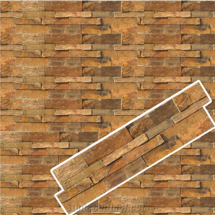 Hebei Rusty Quartzite Cement Culture Stone/Z Cladding/Stacked Stone/ Stone Veneers