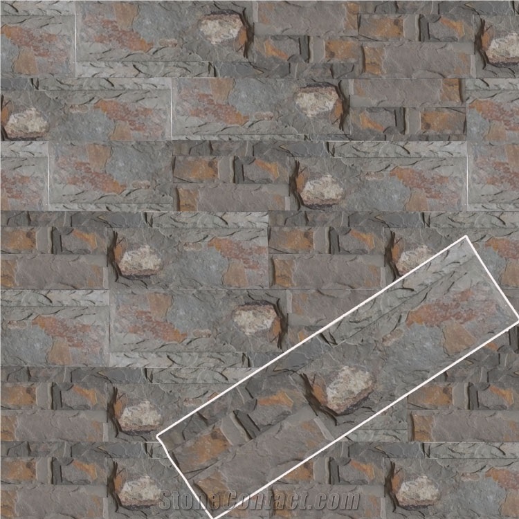 Hebei Rusty Quartzite Cement Culture Stone/Z Cladding/Stacked Stone/ Stone Veneers