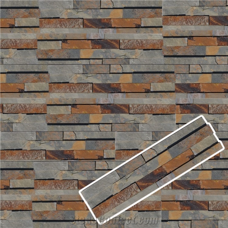 Hebei Rusty Quartzite Cement Culture Stone/Z Cladding/Stacked Stone/ Stone Veneers