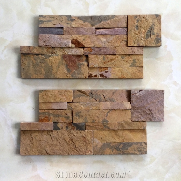 Nature Golden Slate Cultured Stone for Decoration