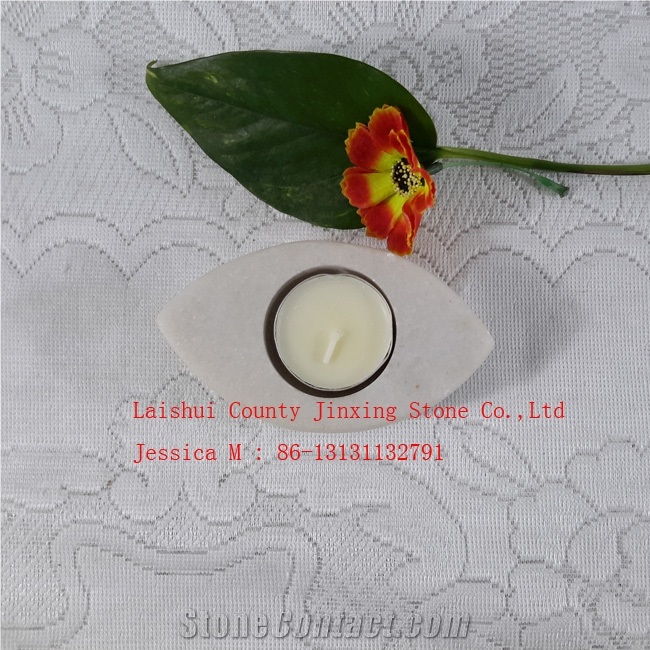 Stone Tealight Candle Holder Teardrop