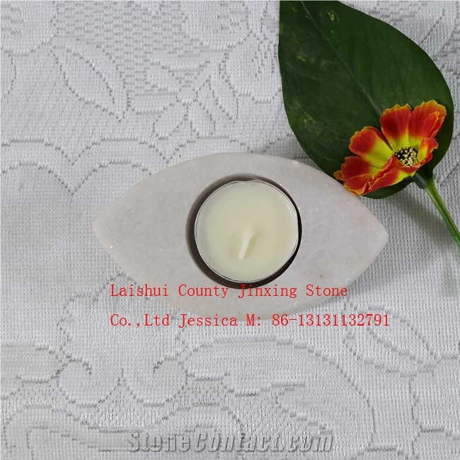 Stone Tealight Candle Holder Teardrop