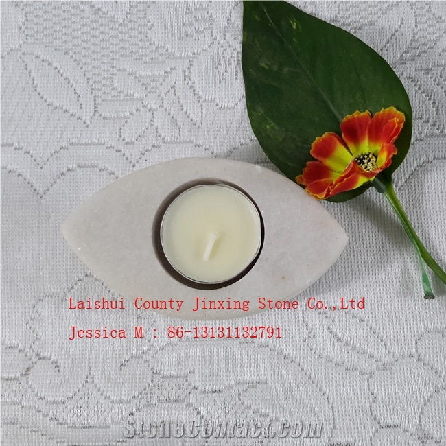 Stone Tealight Candle Holder Teardrop