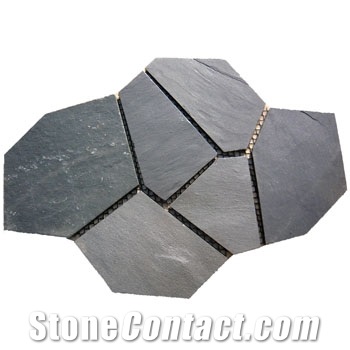 Black Rustic Slate Flag Stone Floor Covering Paving