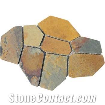 Black Rustic Slate Flag Stone Floor Covering Paving