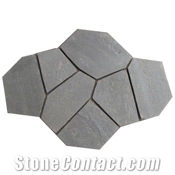 Black Rustic Slate Flag Stone Floor Covering Paving