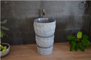 China G654 Granite Dark Grey Sesame Grey Impala Kobra Padang Dark Pedestal Basin Sink