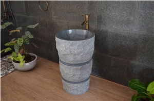 China G654 Granite Dark Grey Sesame Grey Impala Kobra Padang Dark Pedestal Basin Sink