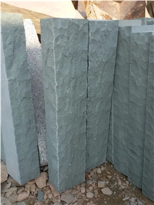 China Green Sandstone Verde Pista Cleft Split Natural Palisade