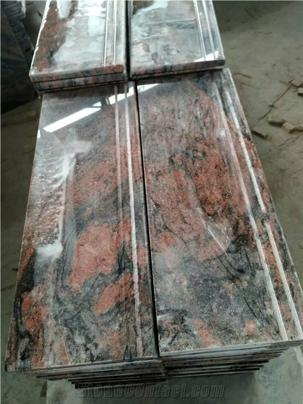 China Multi-Color Red Grey Granite Polished Stair Step