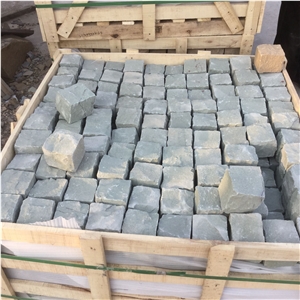 China Red Wood-Vein Sandstone Cleft Split Natural Cube Paver Setts Cobble Stone