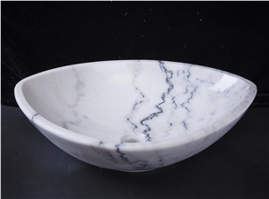 White Marble Bianco Carrara Bathroom Basin Wash Sink