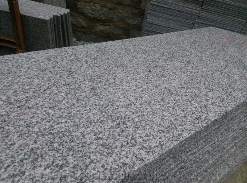 G603 China Light Grey Silver White Sesame White Bianco Crystal Sartini White Crystal Grey Granite Polished Tile Slab
