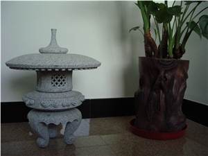G603 China Silver White Sesame White Granite Garden Lantern Sculptures