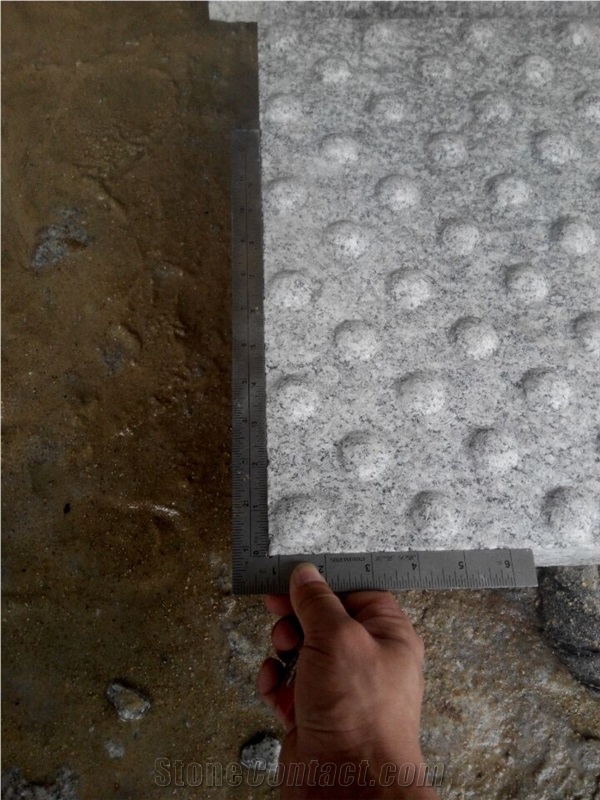G603 White Sesame Crystal Sandblast Tactile Blind Paver
