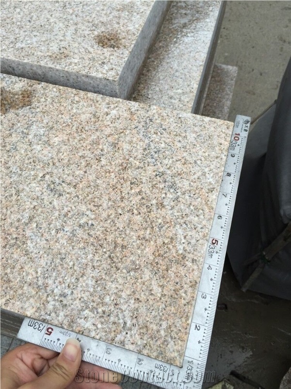 G682 China Yellow Granite Rustic Desert Yellow Sand Yellow Sunset Gold Granite Flamed Paver Cubestone Setts
