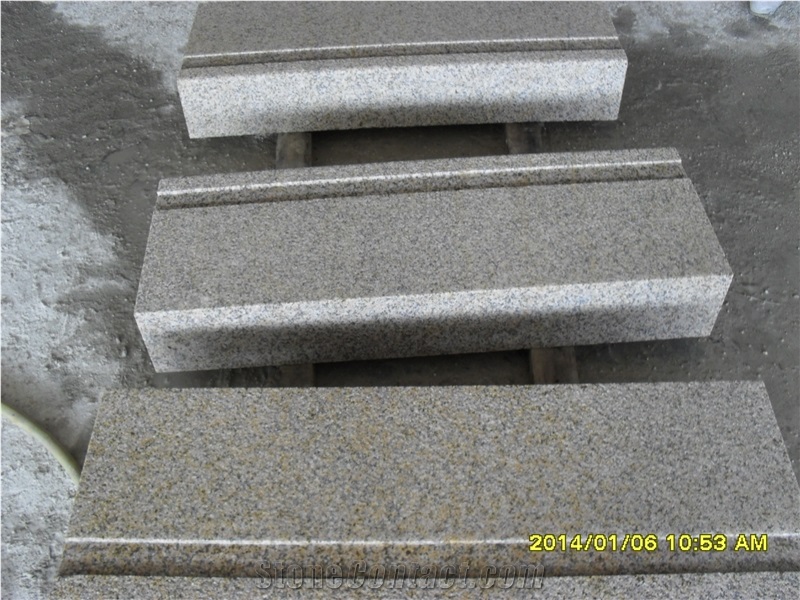 G682 China Yellow Rustic Granite Padang Gialo Golden Sand Sunset Gold Bushhammered Flamed Boarder Kerbstone Curb Roadstone