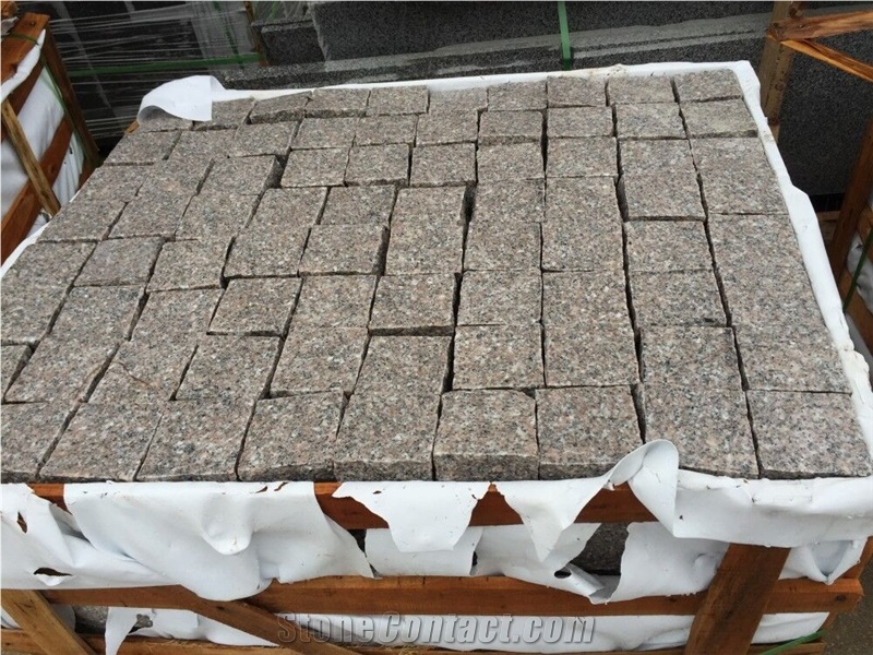 G682 China Yellow Rustic Granite Sunset Gold Golden Sand Rustic Gold Bushhammered Cleft Natural Split Cube Paver Setts