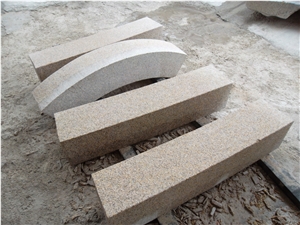 G682 China Yellow Rustic Yellow Granite Padang Giallo Golden Sand Sunset Gold Bushhammered Building Stones Landscapes Kerbstone Road Stone