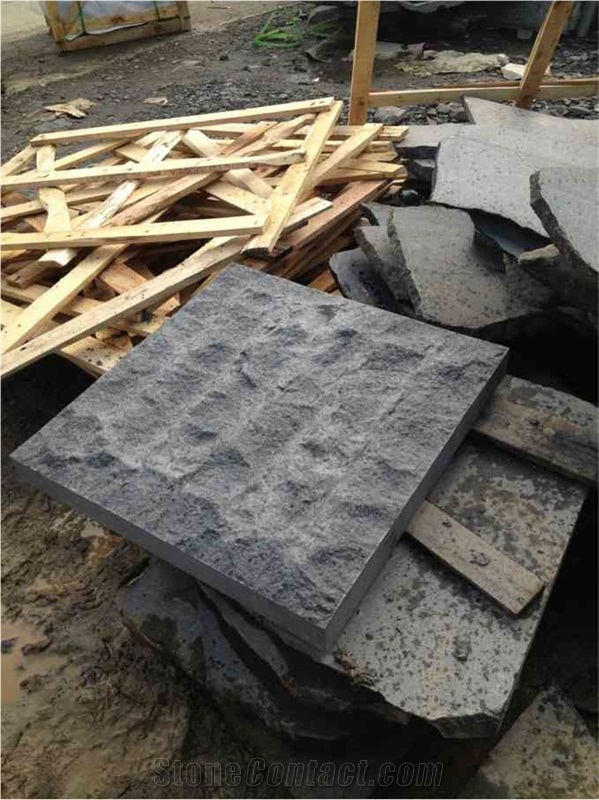 G684 China Black Basalt Black Galaxy Black Pearl Fuding Black Cleft Mushroom Wall Tile