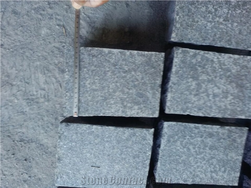 G684 China Black Basalt Black Galaxy Black Pearl Fuding Black Cleft Natural Split Cube Paver