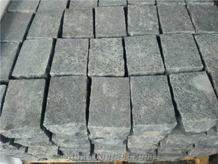 G684 China Black Basalt Black Galaxy Black Pearl Fuding Black Cleft Natural Split Cube Paver
